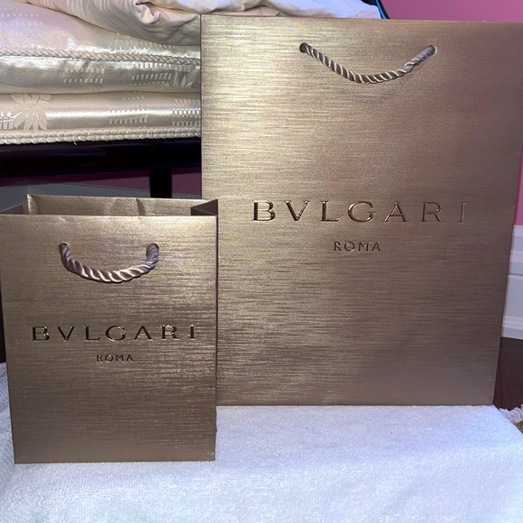 Bulgari Handbags - Two Auth Bronze Bulgari Roma Shopping bags Small/Medium